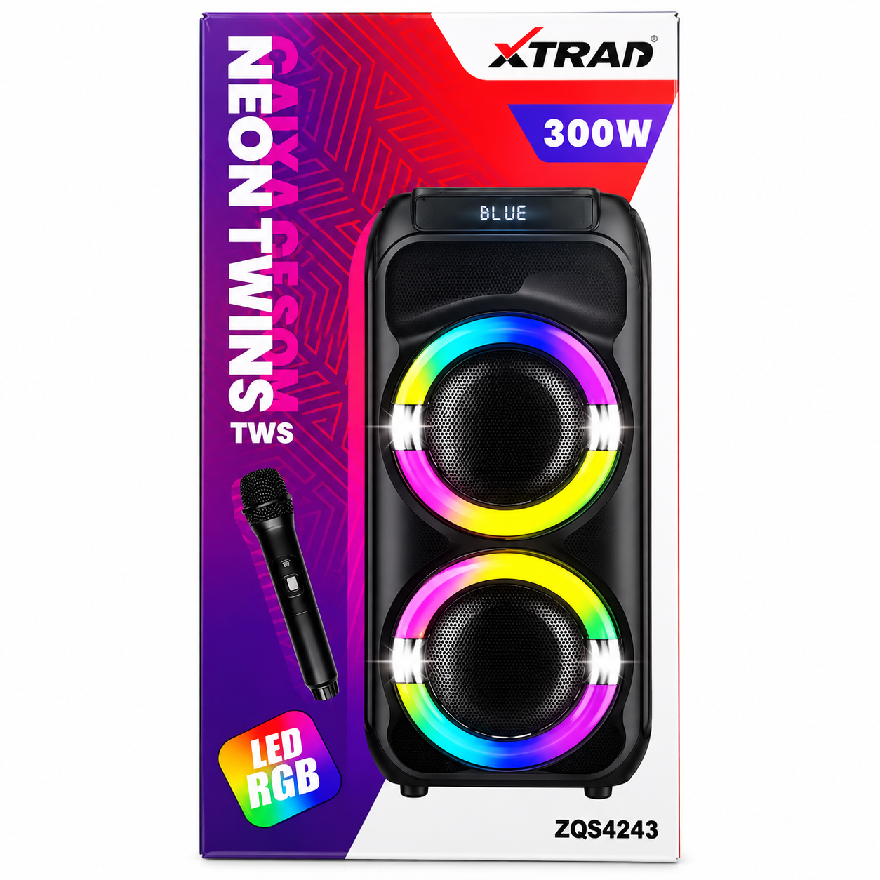 Caixa de Som Bluetooth TWS 300W Xtrad ZQS4243